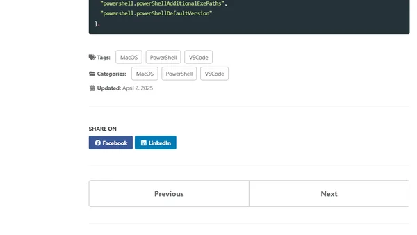Configure PowerShell extension in VSCode on macOS