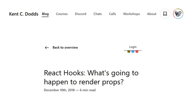 React Hooks: What's going to happen to render props?