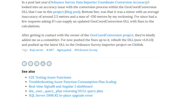 GB Post Code Importer Conversion Accuracy Fix