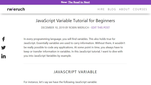 JavaScript Variable Tutorial for Beginners