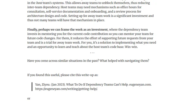 What To Do If Dependency Teams Can’t Help