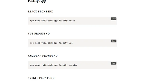 npx make-fullstack-app - Scaffolding your back and frontend
