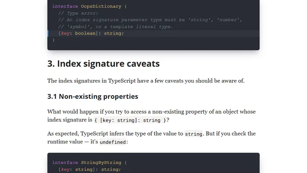 Index Signatures in TypeScript