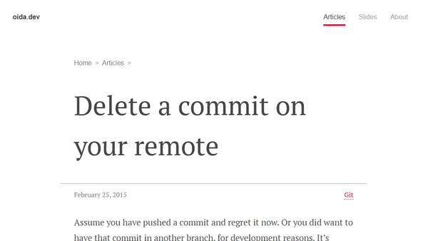 Delete a commit on your remote