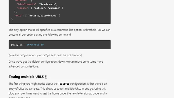 Accessibility Testing with pa11y