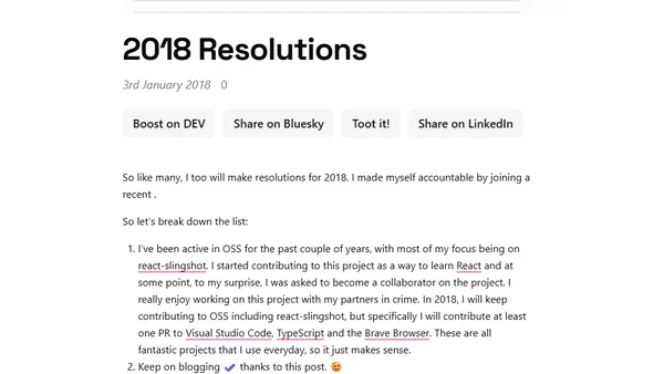 2018 Resolutions