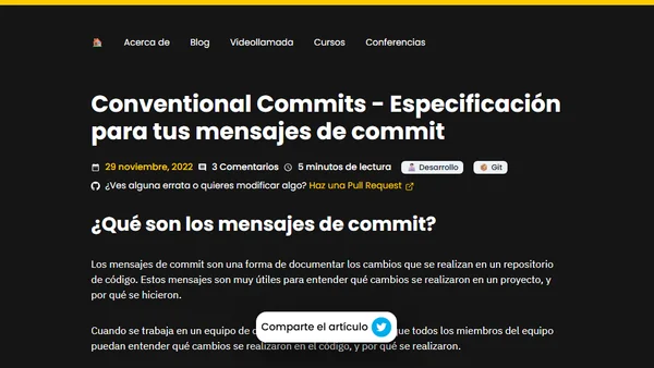 Conventional Commits - Especificación para tus mensajes de commit
