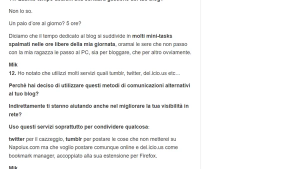 Programmazione e blog: Intervista a Napolux