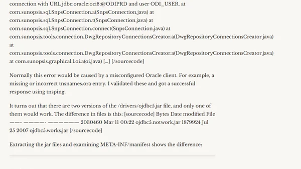 ODI 10g connectivity problem with OCI
