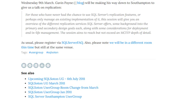Upcoming SQLSoton UG - 9th March 2011