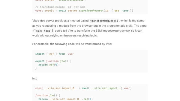 Dev SSR on Nuxt with Vite