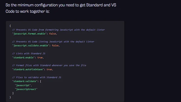 Using Standard with VSCode