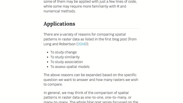 Understanding and extending the methods of comparing spatial patterns in raster data