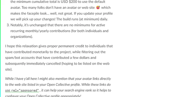 Permanent Facepile Credit to Individuals Supporting Eleventy