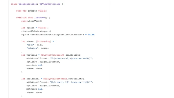 iOS Auto Layout tutorial programmatically