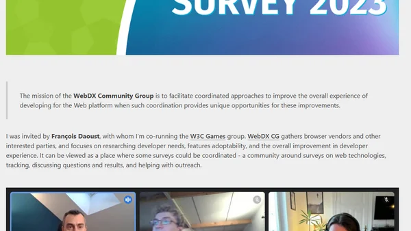Joining W3C WebDX group (with Gamedev.js Survey)