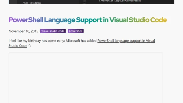 PowerShell Language Support in Visual Studio Code