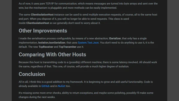 Distributed Isolator