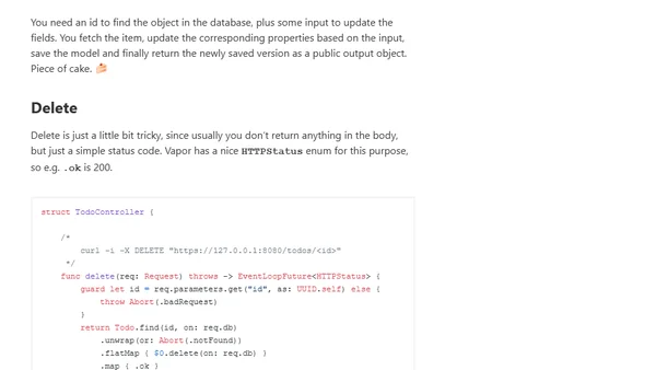 A generic CRUD solution for Vapor 4