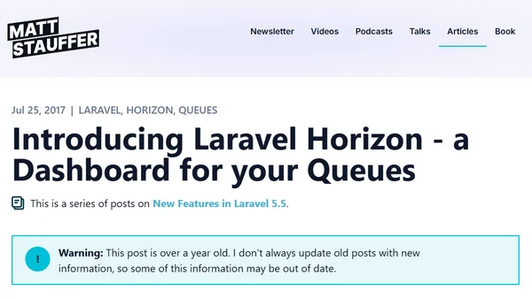 Introducing Laravel Horizon - a Dashboard for your Queues
