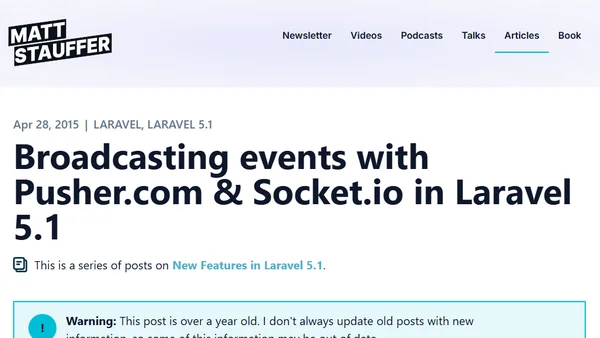 Broadcasting events with Pusher.com & Socket.io in Laravel 5.1