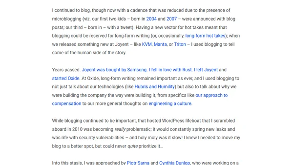 Blogging through the decades