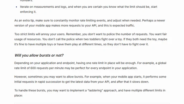 Rate limiting in web applications - Concepts and approaches