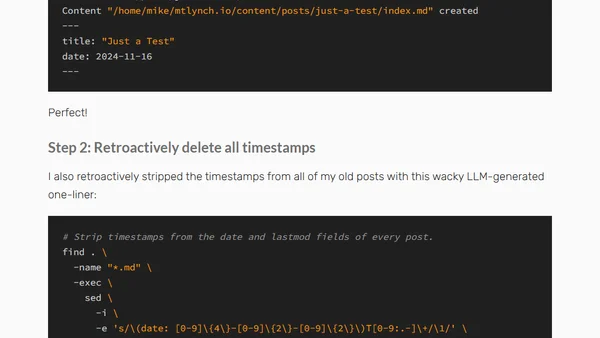 Delete the Timestamps from your Static Blog
