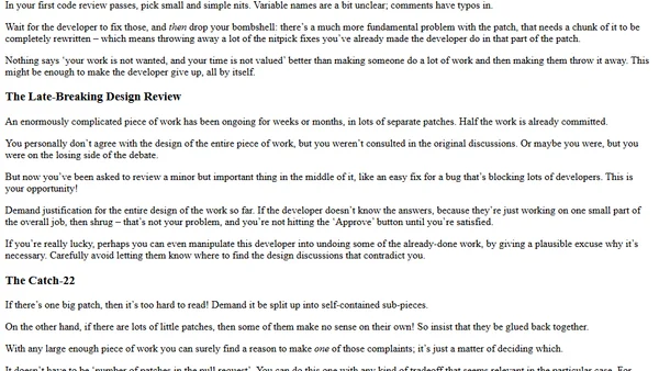 Code review antipatterns