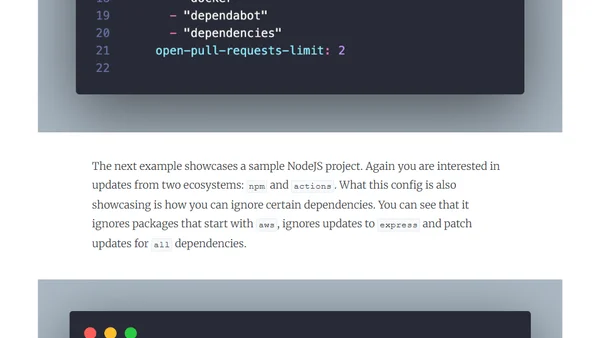 Dependency management with dependabot