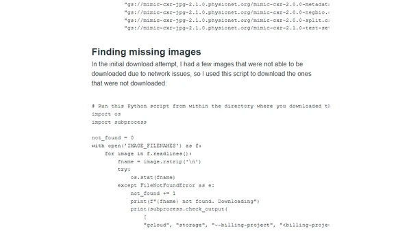 Downloading MIMIC-CXR-JPG data from Google cloud