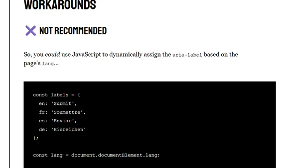 aria-label is a xenophobe