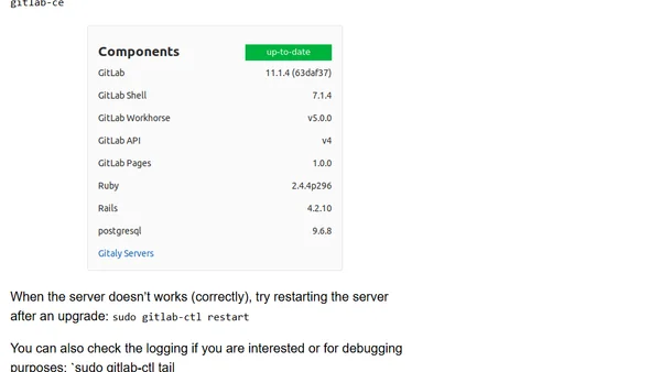 Upgrading GitLab server