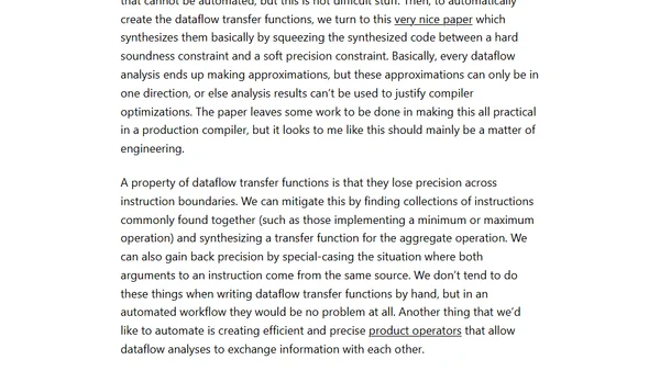 Dataflow Analyses and Compiler Optimizations that Use Them, for Free