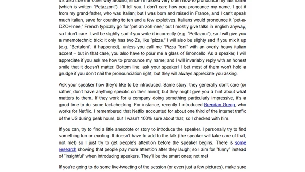 Being a track host – tips from DockerCon