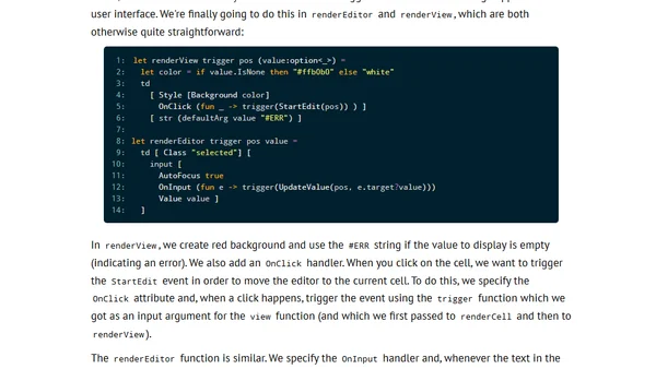 Write your own Excel in 100 lines of F#