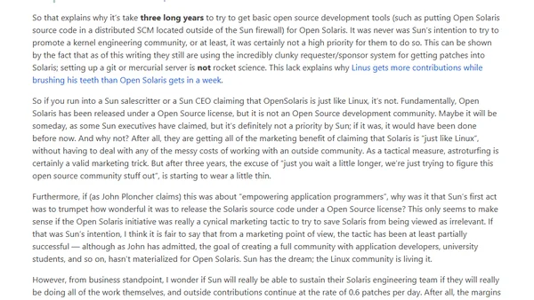 What Sun was trying to do with Open Solaris