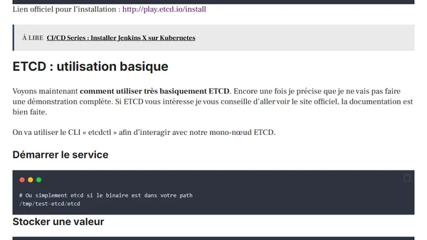 ETCD : découverte et premiers pas