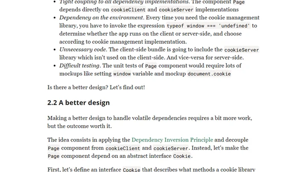 Front-end Architecture: Stable and Volatile Dependencies