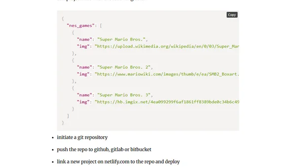 Delivering JSON Data with Netlify