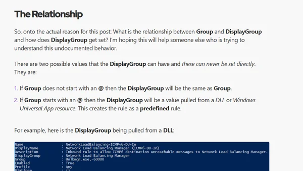 WFAS Firewall Rules Group vs. DisplayGroup