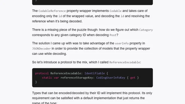 Encoding and decoding references to other types with Codable