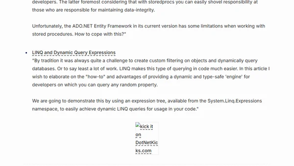 New Entity Framework / LINQ blog!