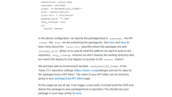 Automatic building and publishing DEB packages for Go applications