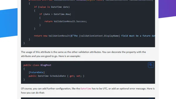 Create your own Validationattribute in ASP.NET Core