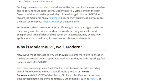 Finally, a Replacement for BERT: Introducing ModernBERT