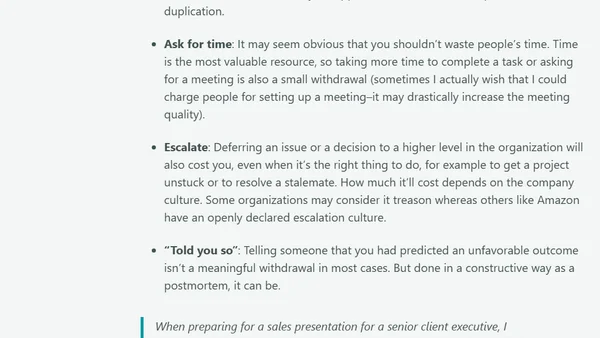 Invest Your Political Capital