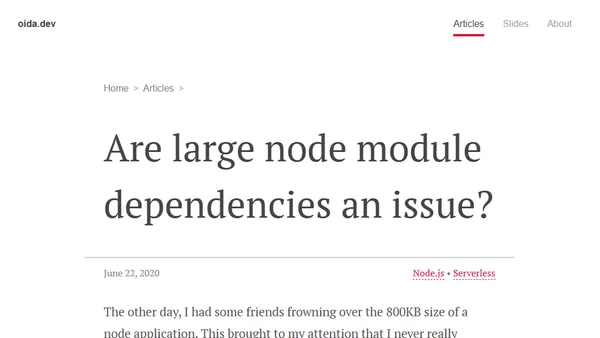 Are large node module dependencies an issue?