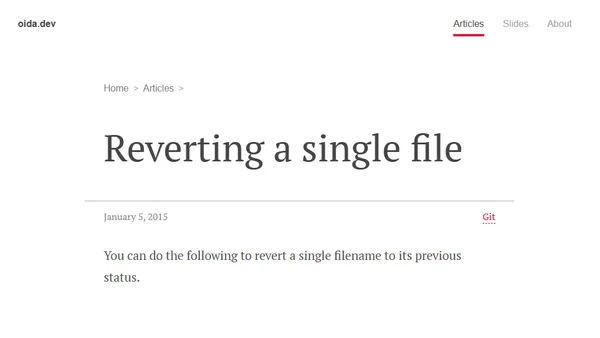 Reverting a single file