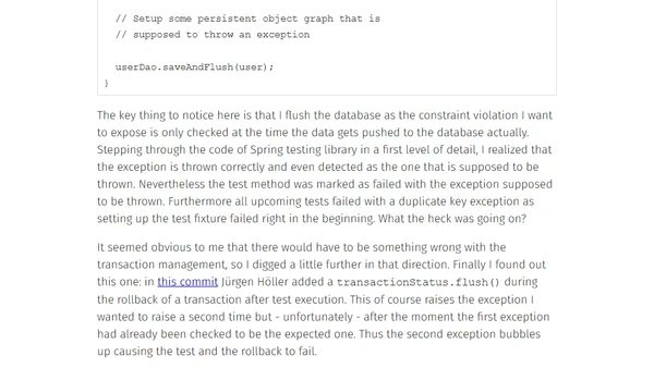 Diggin' into Spring 3 transactional test facilities